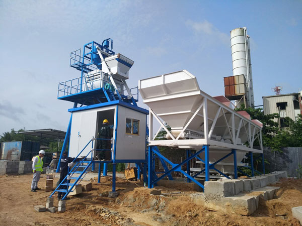 Aimix AJ50 wet mix concrete plant in Sri Lanka
