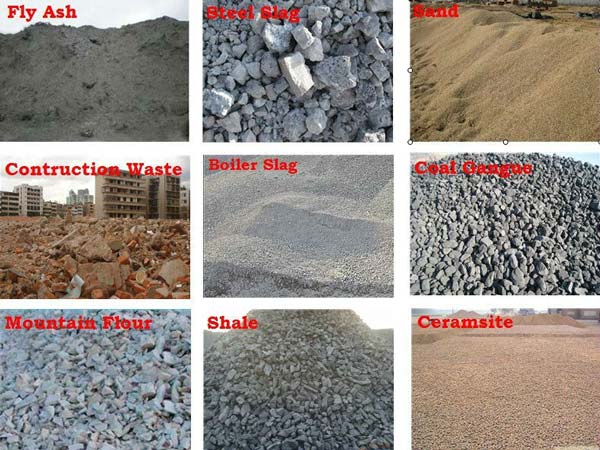 concrete block machine raw materials