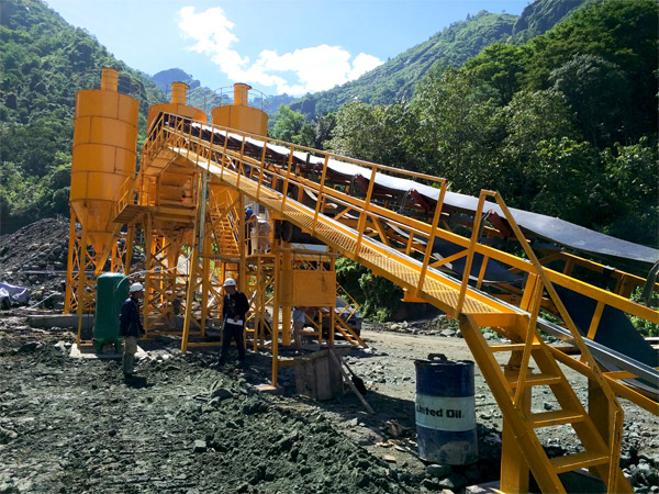 Aimix dry mix concrete plant install in Indonesia 1