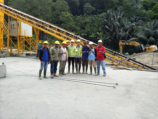 Aimix dry mix concrete plant install in Indonesia 2