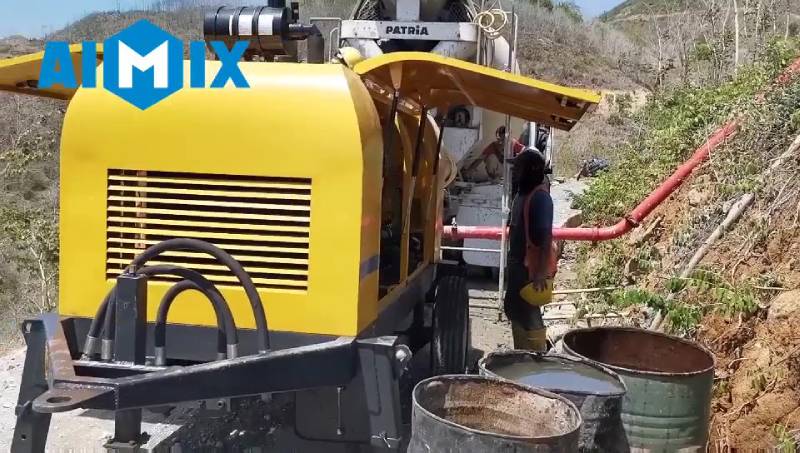 AIMIX ABT60C Diesel Concrete Pump Working in Indonesia 2
