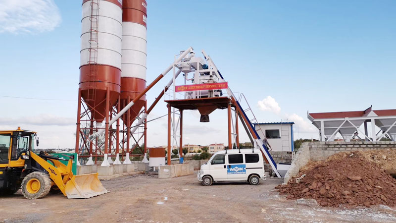 aimix AJ50 concrete plant set up in Pakistan