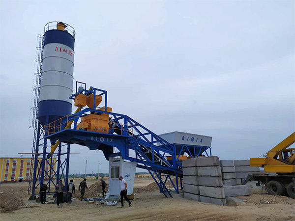 Aimix AJY35 Mobile Concrete Plant in Uzbekistan
