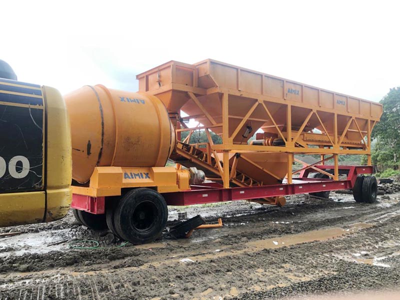 AIMIX mobile concrete plant installed in Indonesia