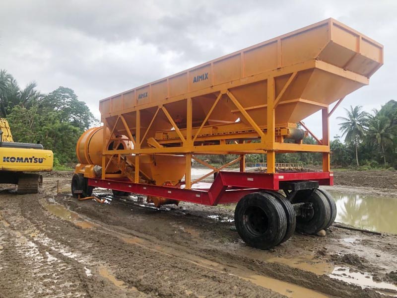 mobile concrete plant installed in Indonesia