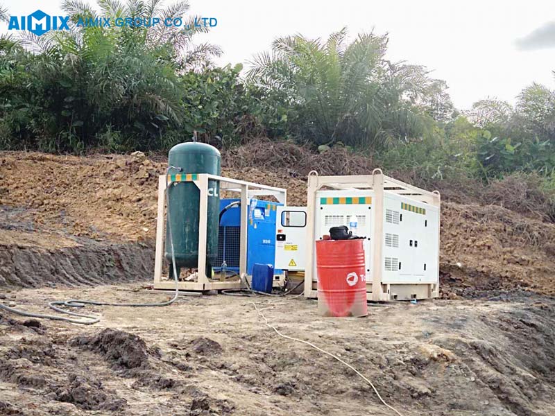 AIMIX cement mortar pump construction site in Malaysia