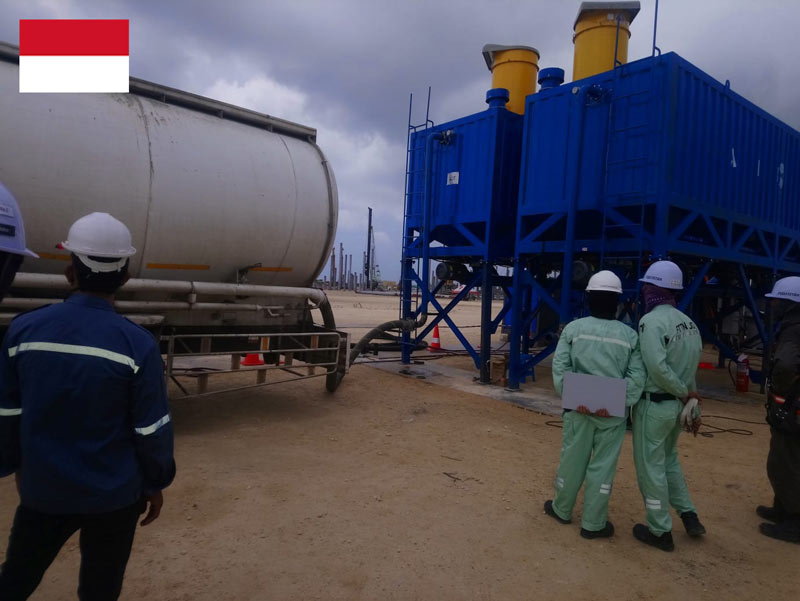40 ton horizontal cement silo installed in Indonesia