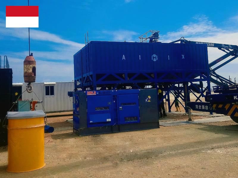 40 ton horizontal cement silo installed in Indonesia