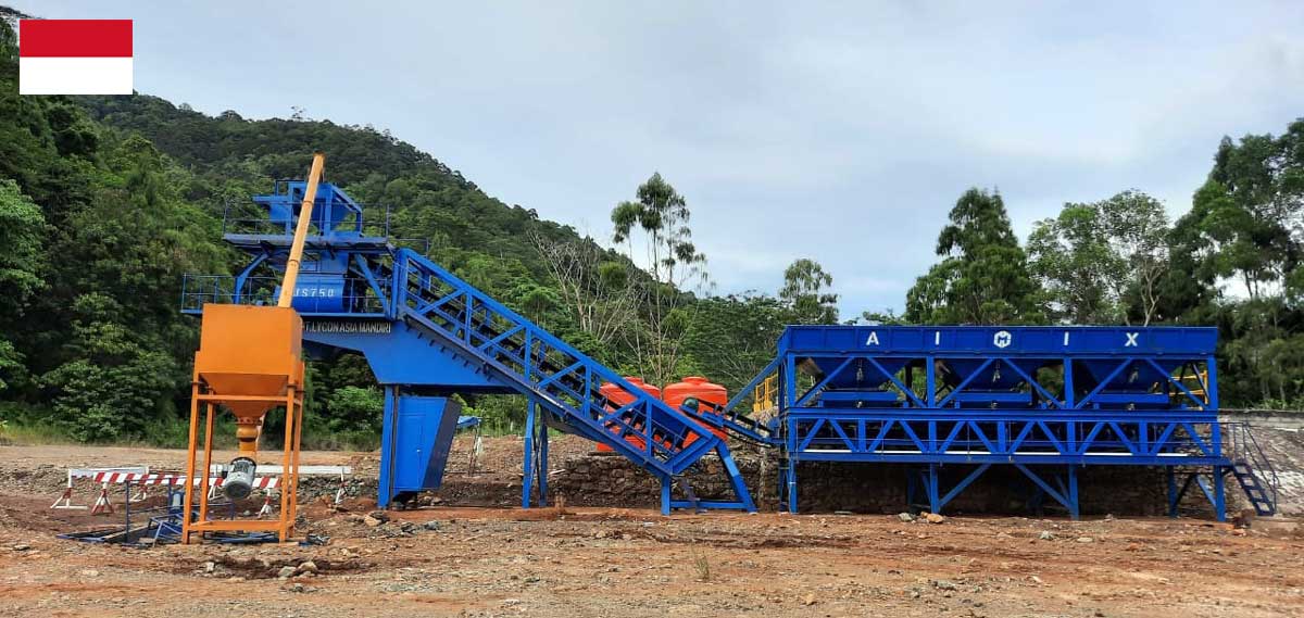 AJY35 mobile batching plant in indonesia