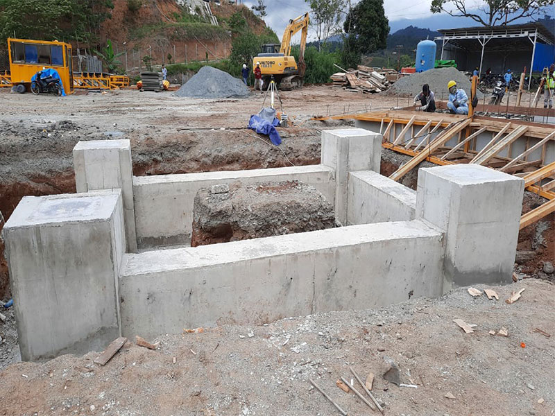 building foundations for concrete plant