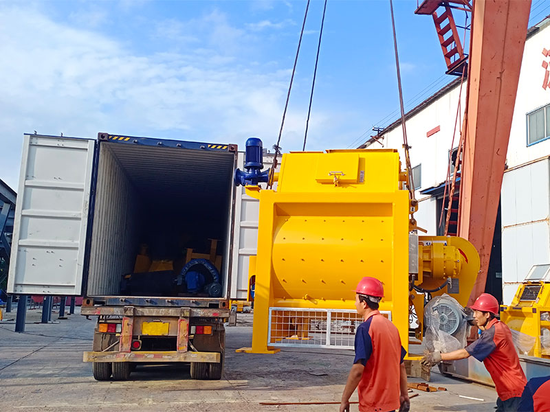 packing the concrete mixer