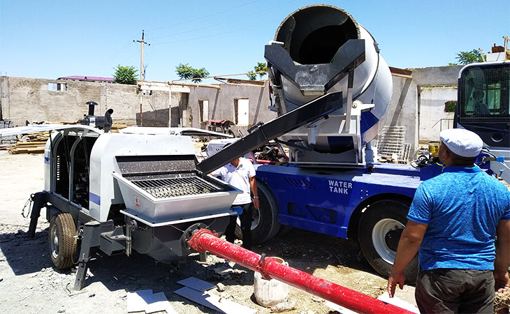 trailer mounted pumps for making prefab products