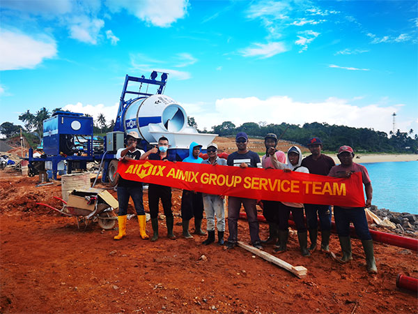 lightweight concrete mixer pump for dam construction