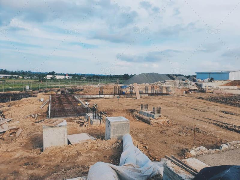 concrete foundation for the 60 ton concrete batching plant in Indonesia