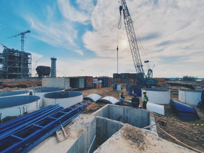 installation of the 60 ton batching plant in Indonesia