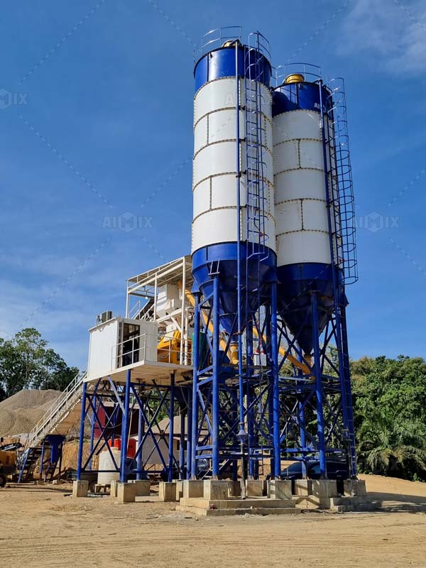 60 ton Indonesia concrete batching plant stationary