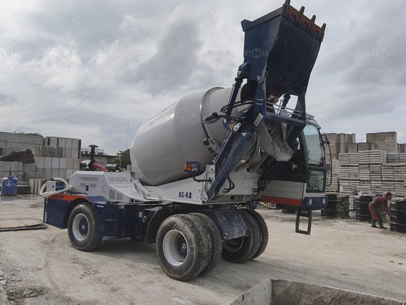 weighing system test of the self loading concrete mixer