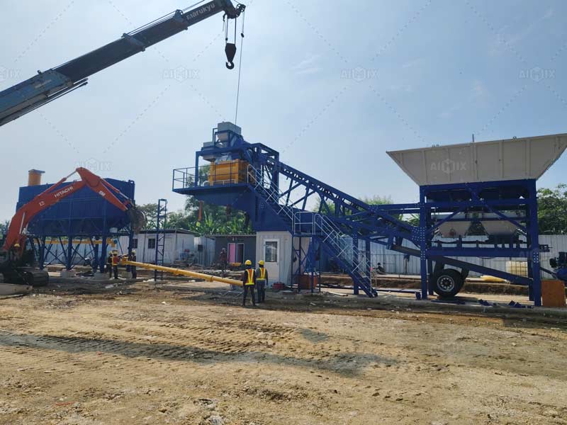 installing the mobile batching plant