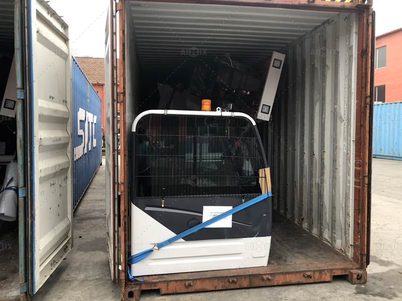 self loading concrete mixer container