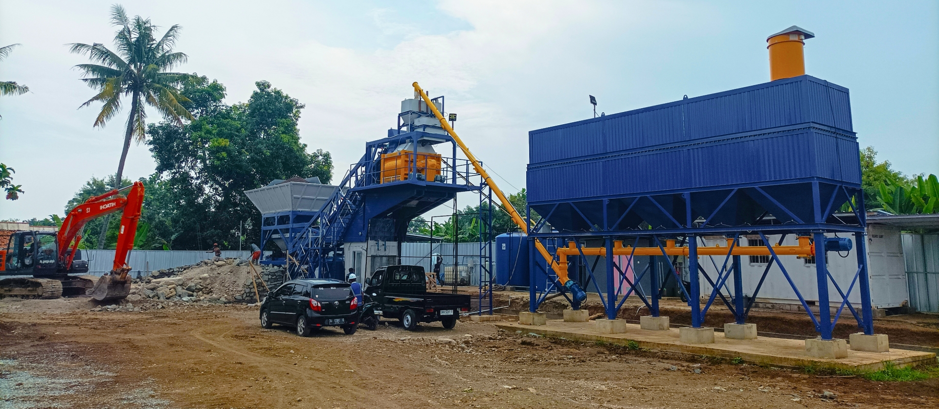 Pabrik batching beton bergerak berkapasitas 60 meter kubik