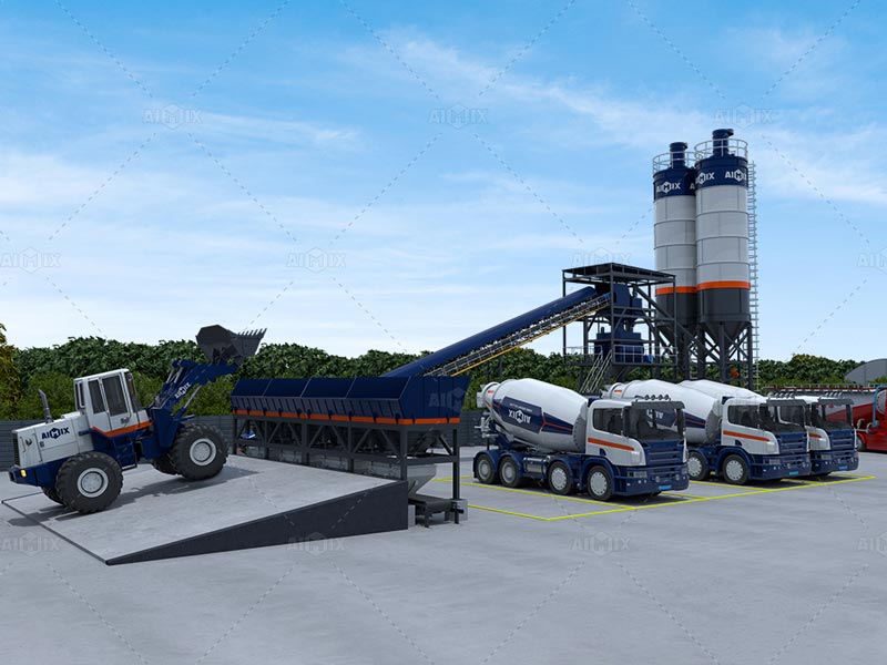 60 cubic meter per hour stationary concrete batch plant