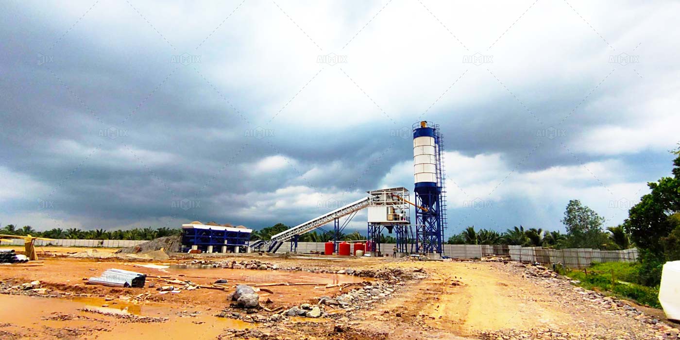 60 cubic meters concrete batching plant Indonesia for sale