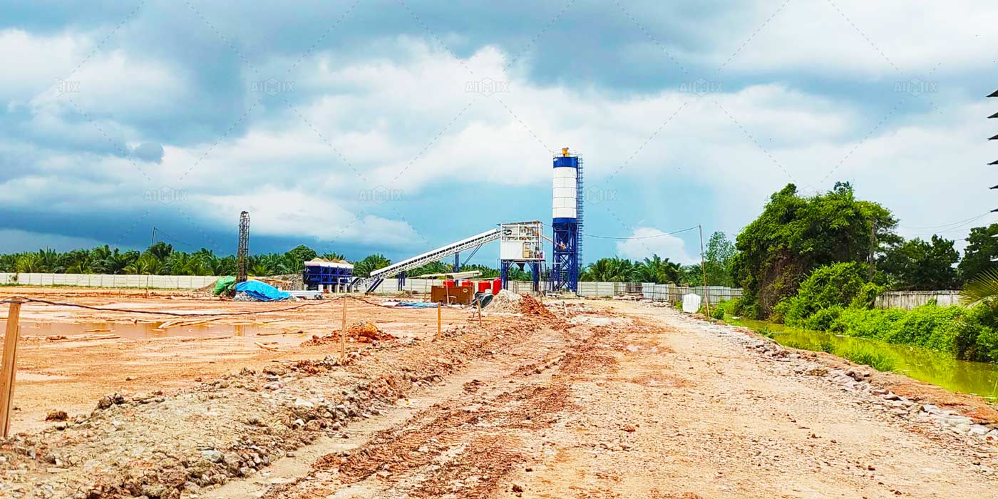 60 cubic meters concrete batching plant Indonesia