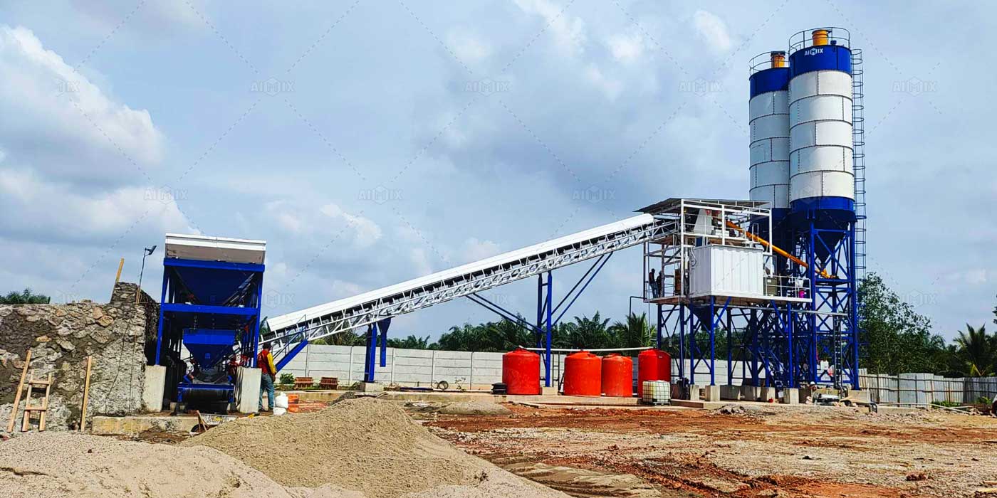 60 cubic meters stationary concrete batching plant for sale in south sumatra