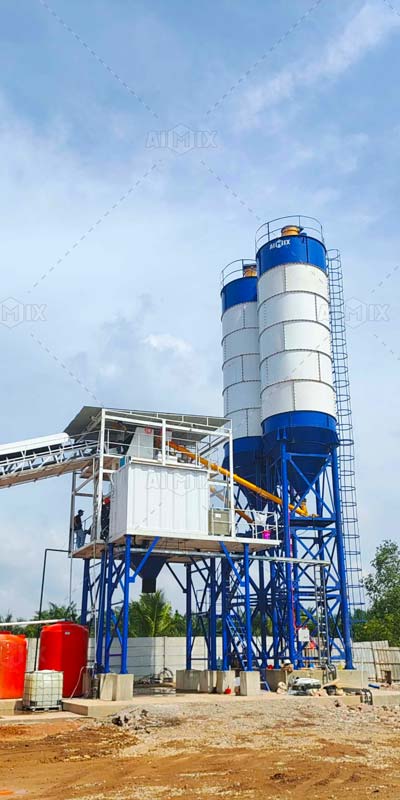 60 cubic meters stationary concrete batching plant for sale