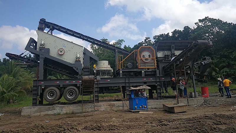 50T mobile cone crusher plant in Peru