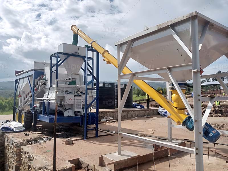 AJSY35 mobile concrete batch plant for sale in Nigeria