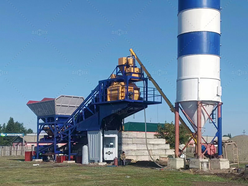 AJY60 mobile batch plant in Kazakhstan