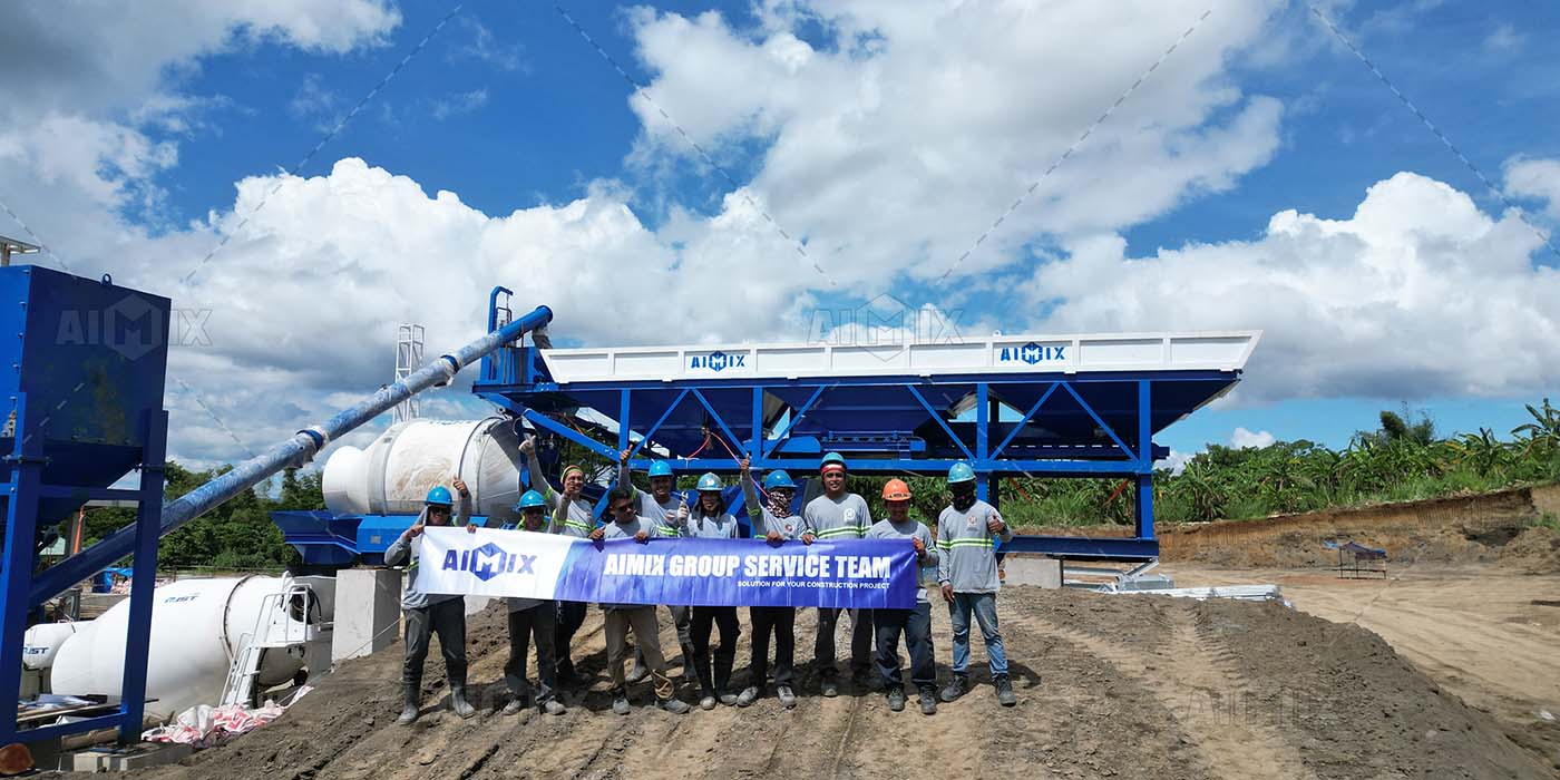 AJT30 drum type mini concrete batch plant in the Philippines