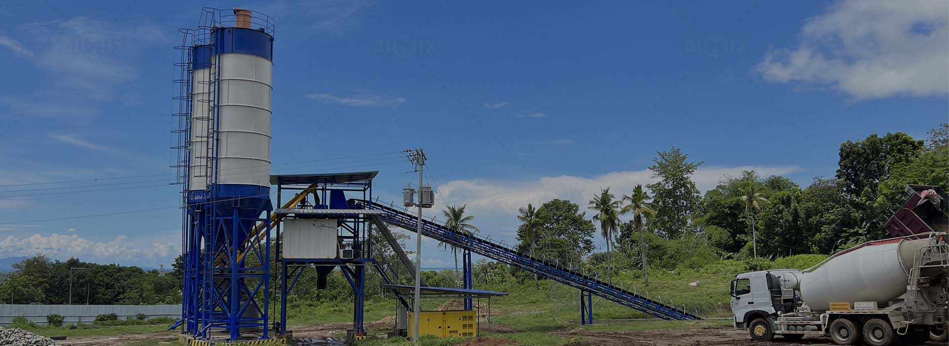 mini concrete batch plant on site Indonesia