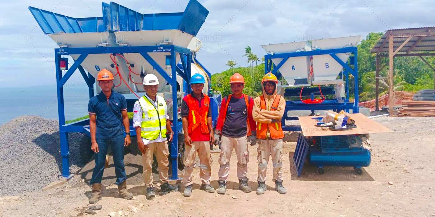 ABJZ40C concrete mixer with pump for seaside construction