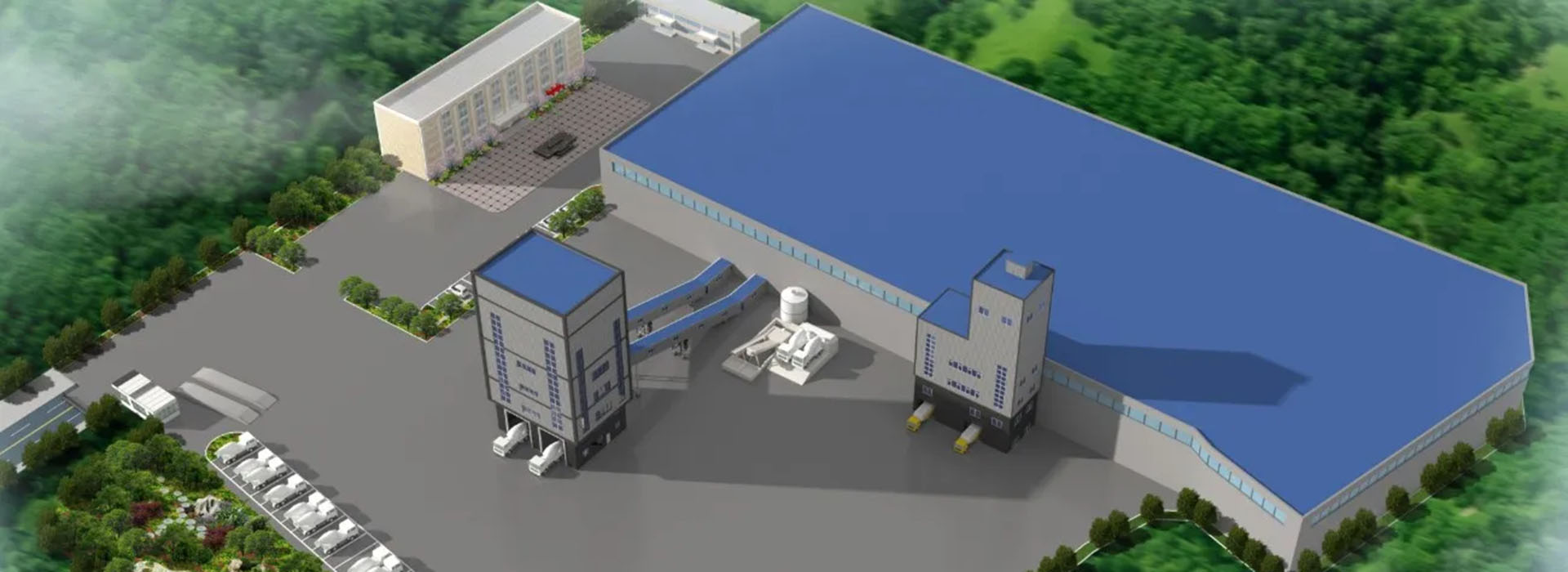 environmentally-friendly ready mix concrete batching plant effect