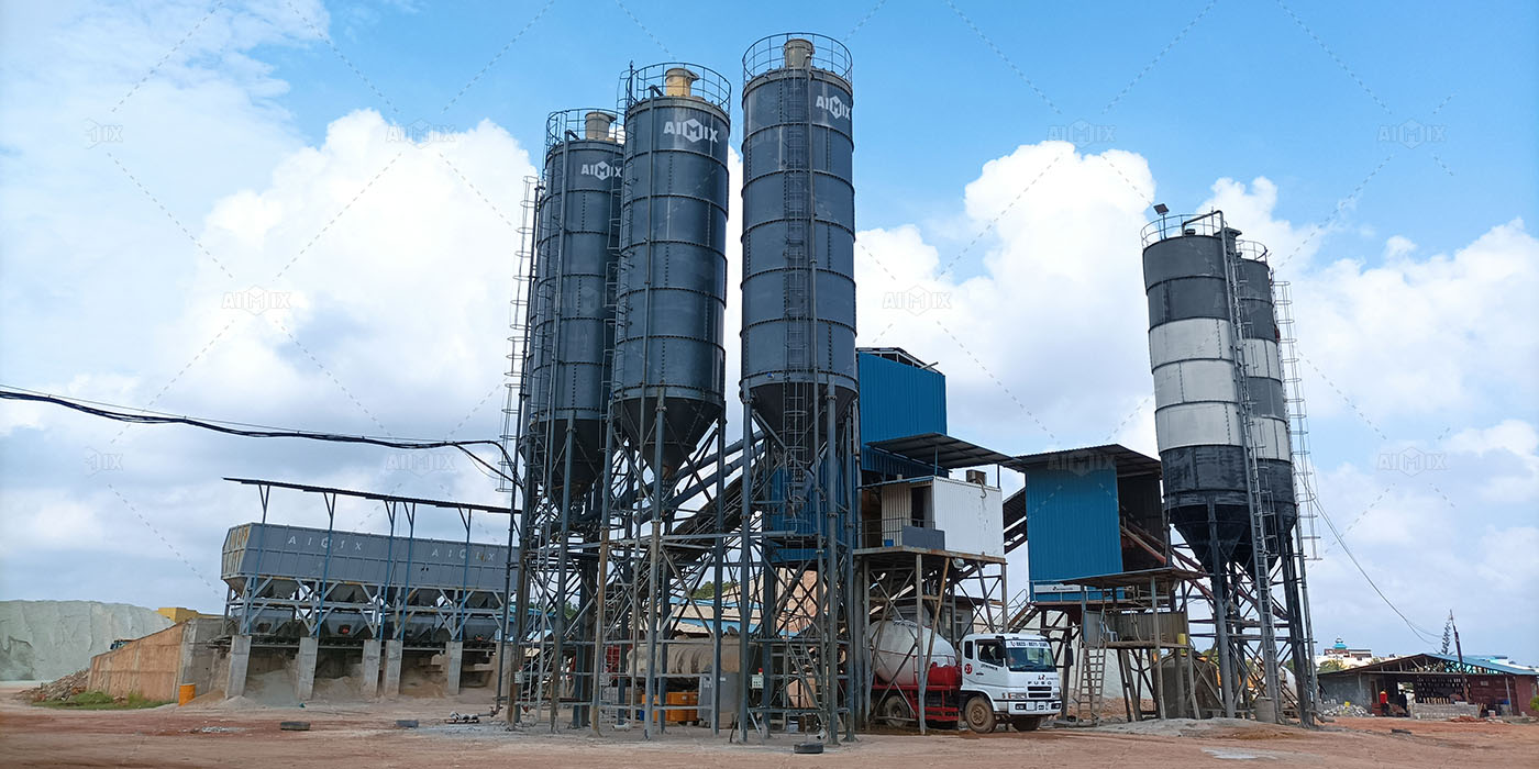 120cbm wet mix concrete batching plant for installation in Batam, Indonesia