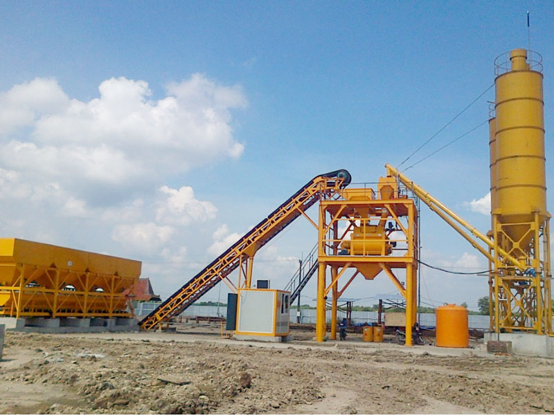 90m³ per hour wet batch concrete plant in Java Indonesia