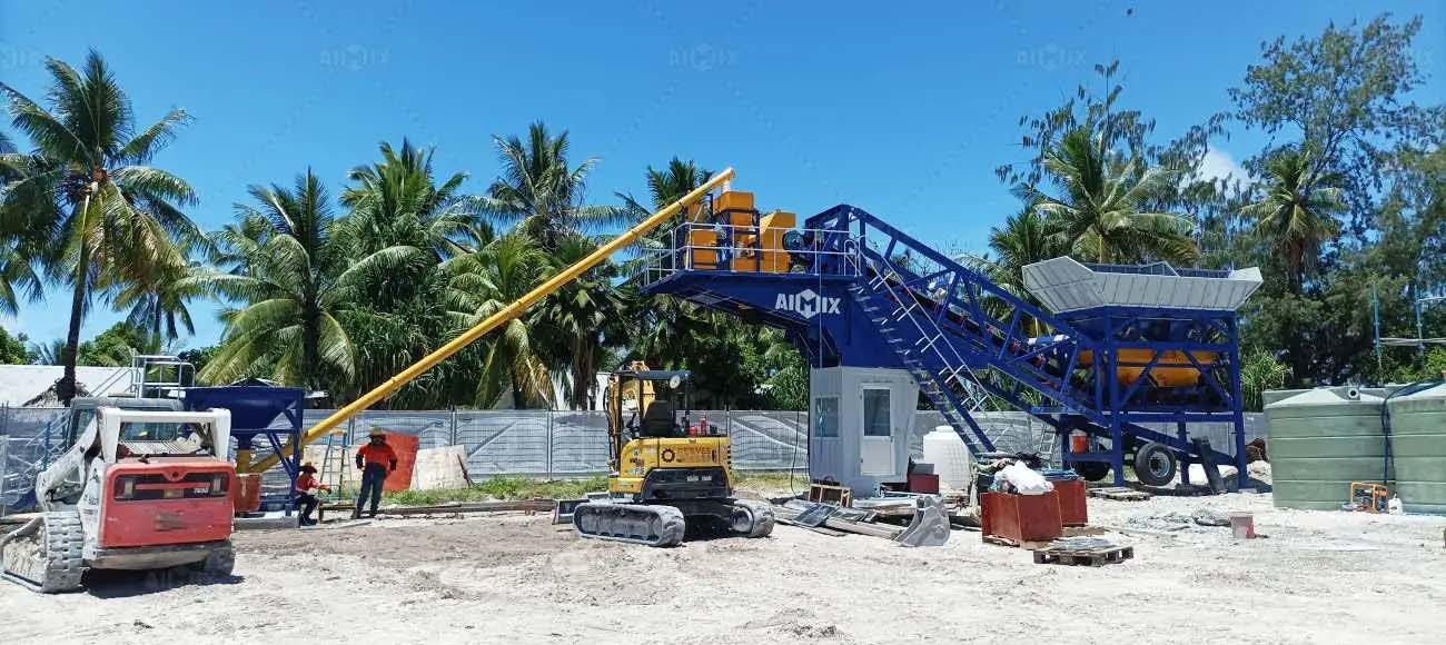 AJYG-25 dry mix concrete plant for sale in Kiribati Islands
