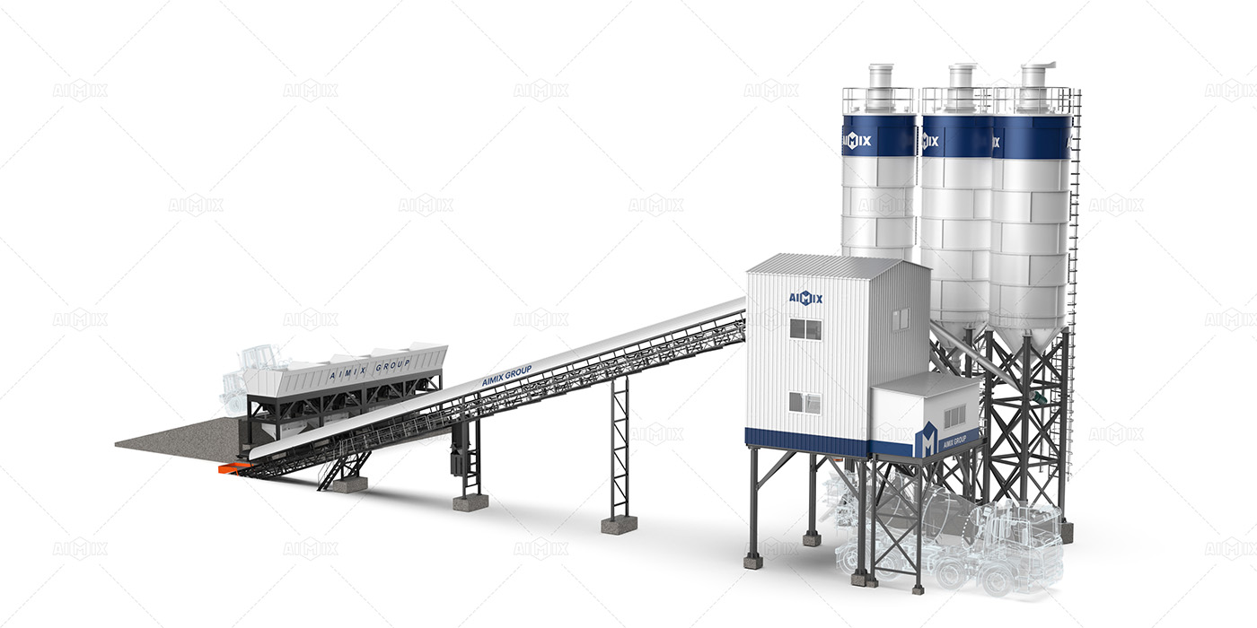 120cbm per hour stationary concrete mixing plant for sale in Indonesia