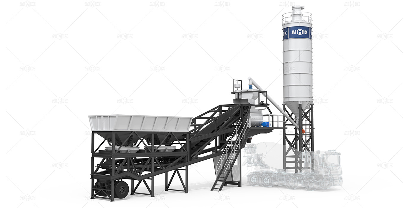 35cbm per hour mobile batching plant di Indonesia