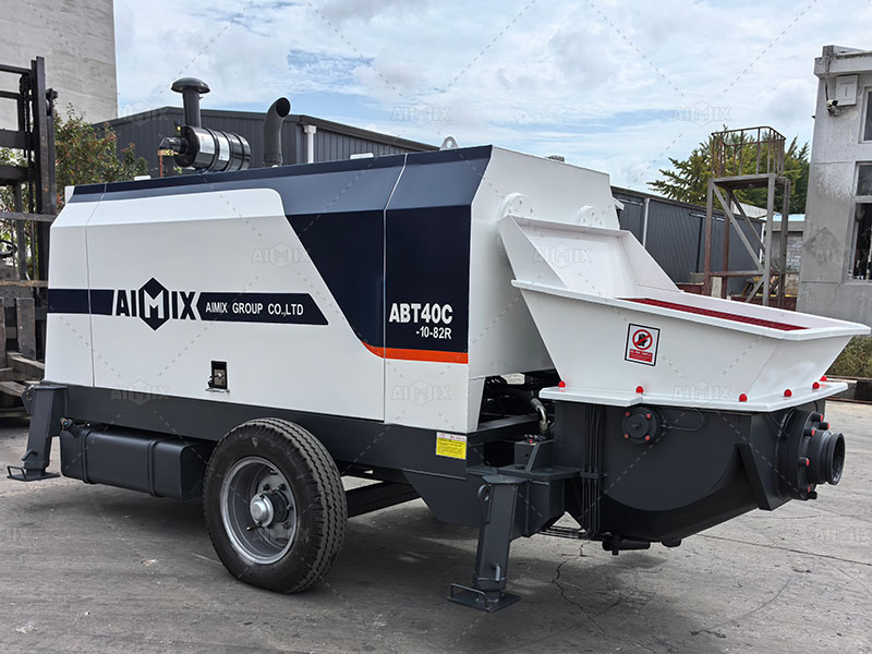 40cbm per hour diesel concrete trailer pump for construction in Indonesia