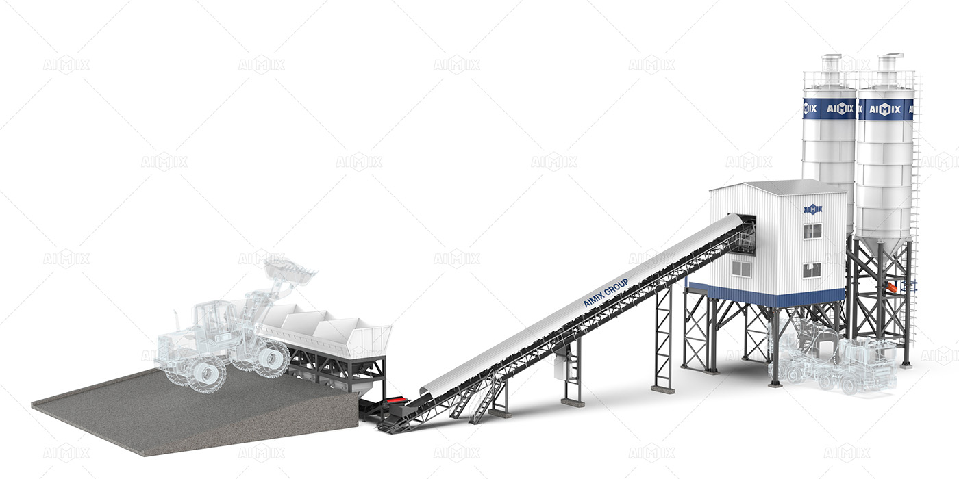 90cbm per hour concrete batch plant for sale di Indonesia