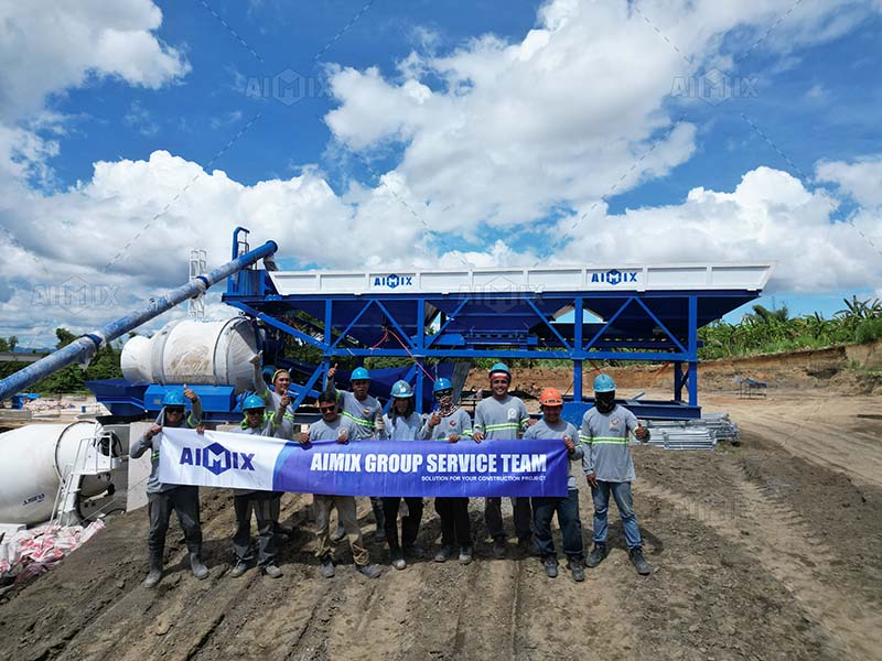 AJT30 drum type mini wet batching plant in the Philippines