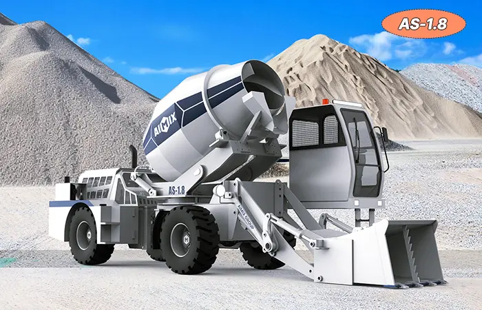 AS-1.8 self loading mobile concrete mixer for sale 3D in Indonesia
