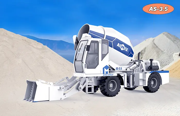 AS-3.5 self loading concrete mixer truck in stock in warehouses in Indonesia