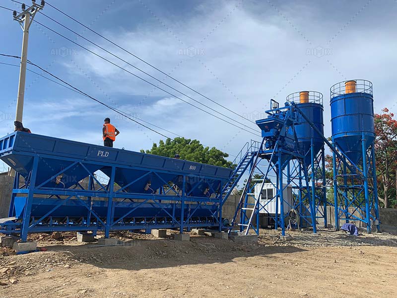 25 cbm per hour mini concrete batching plant in East Timor