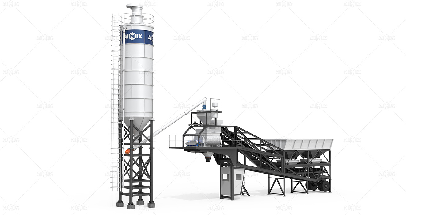25 cbm per hour small mobile concrete batching plant for sale in Indonesia