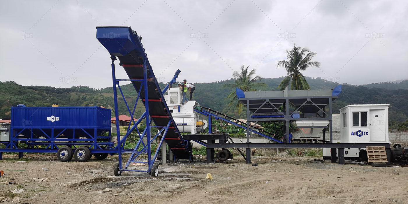 50cbm Mobile Batching Plant in Indonesia