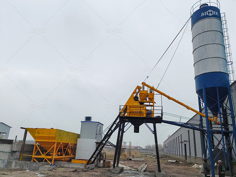 50cbm per hour small concrete batch plant in Uzbekistan